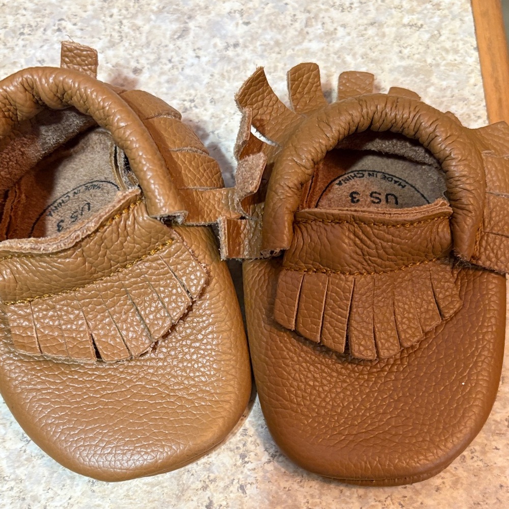 Soft Brown Kids Fringe Moccasins - Infant/Toddler